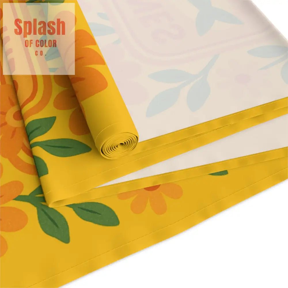 Summer Sardine Table Runner Cheerful Tinned Fish Floral Table Runner | Nautical Bright Summer Decor