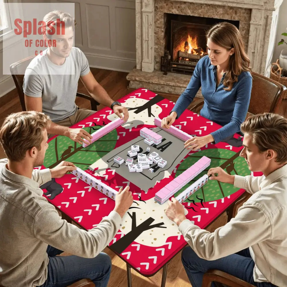 Sweet Home Alabama State Pride Mahjong Mat Crimson Red Scaninavian Style Mahj Mat - Daily Accessories