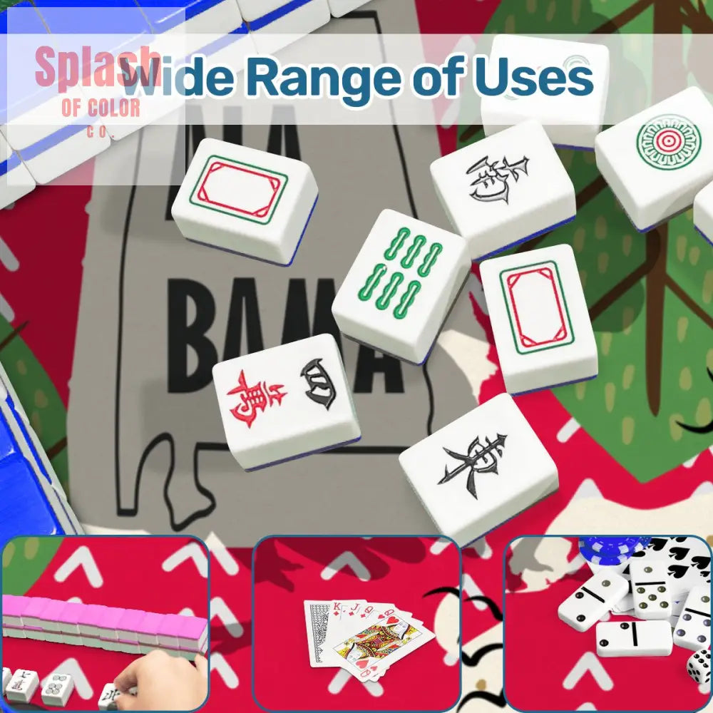 Sweet Home Alabama State Pride Mahjong Mat Crimson Red Scaninavian Style Mahj Mat - Daily Accessories