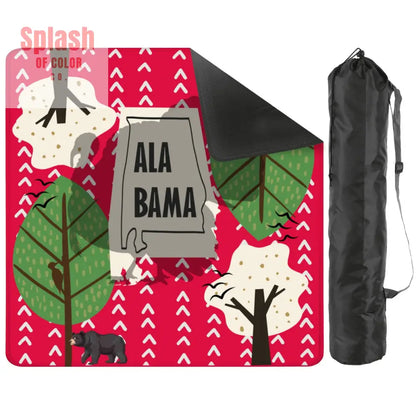 Sweet Home Alabama State Pride Mahjong Mat Crimson Red Scaninavian Style Mahj Mat - 2mm (Black Bag) - Daily Accessories