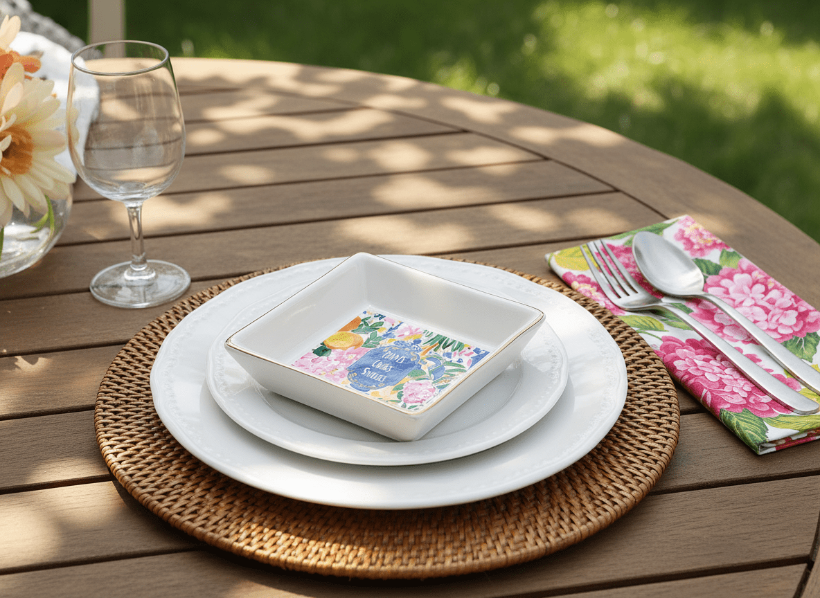 Mahjong Snack Table, Dessert, Appetizer Mahj Lover Hostess Tabletop Plates - Splash of Color Co.