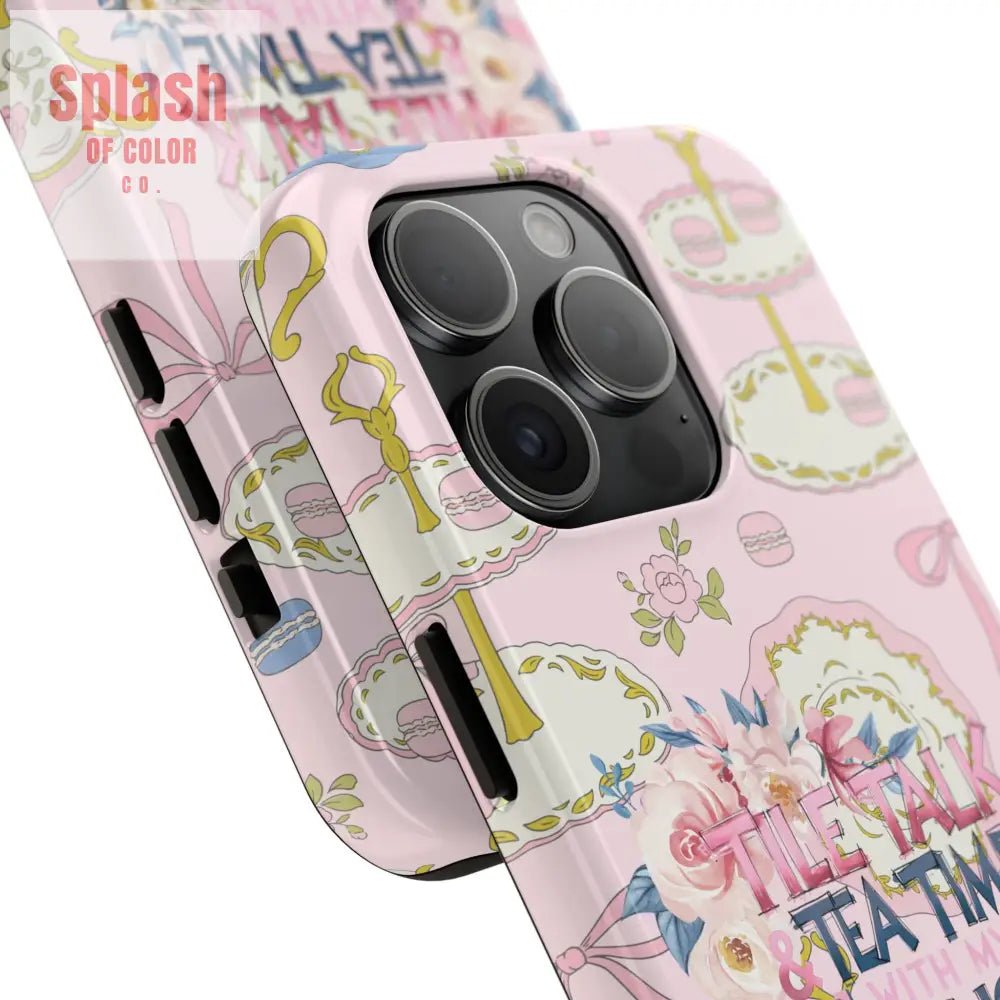 Tea Time Mahjong Phone Case Stylish Tough Phone Case for Gamers Tea Lovers Unique Gift Protection Fun Design Phone Case