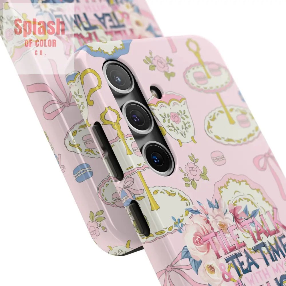 Tea Time Mahjong Phone Case - Stylish Tough Phone Case for Gamers, Tea Lovers, Unique Gift, Protection, Fun Design - Splash of Color co.