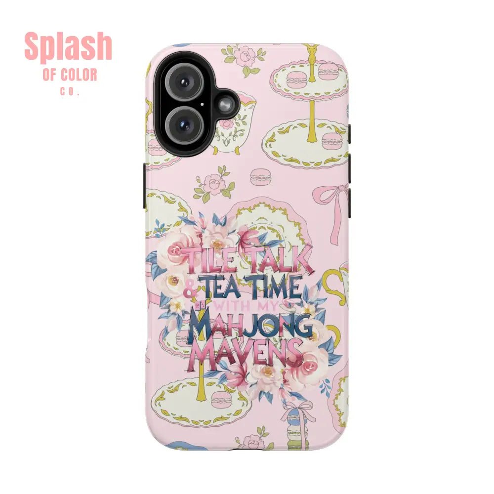 Tea Time Mahjong Phone Case Stylish Tough Phone Case for Gamers Tea Lovers Unique Gift Protection Fun Design iPhone 16