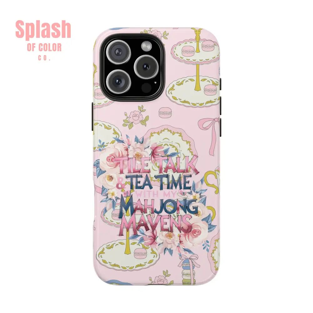 Tea Time Mahjong Phone Case Stylish Tough Phone Case for Gamers Tea Lovers Unique Gift Protection Fun Design iPhone 16