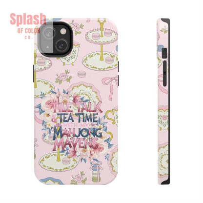 Tea Time Mahjong Phone Case Stylish Tough Phone Case for Gamers Tea Lovers Unique Gift Protection Fun Design iPhone 14