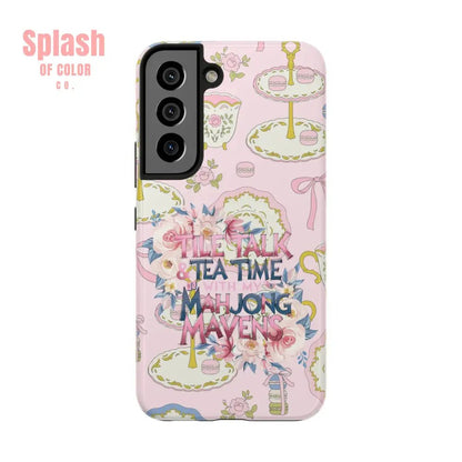 Tea Time Mahjong Phone Case - Stylish Tough Phone Case for Gamers, Tea Lovers, Unique Gift, Protection, Fun Design - Splash of Color co.