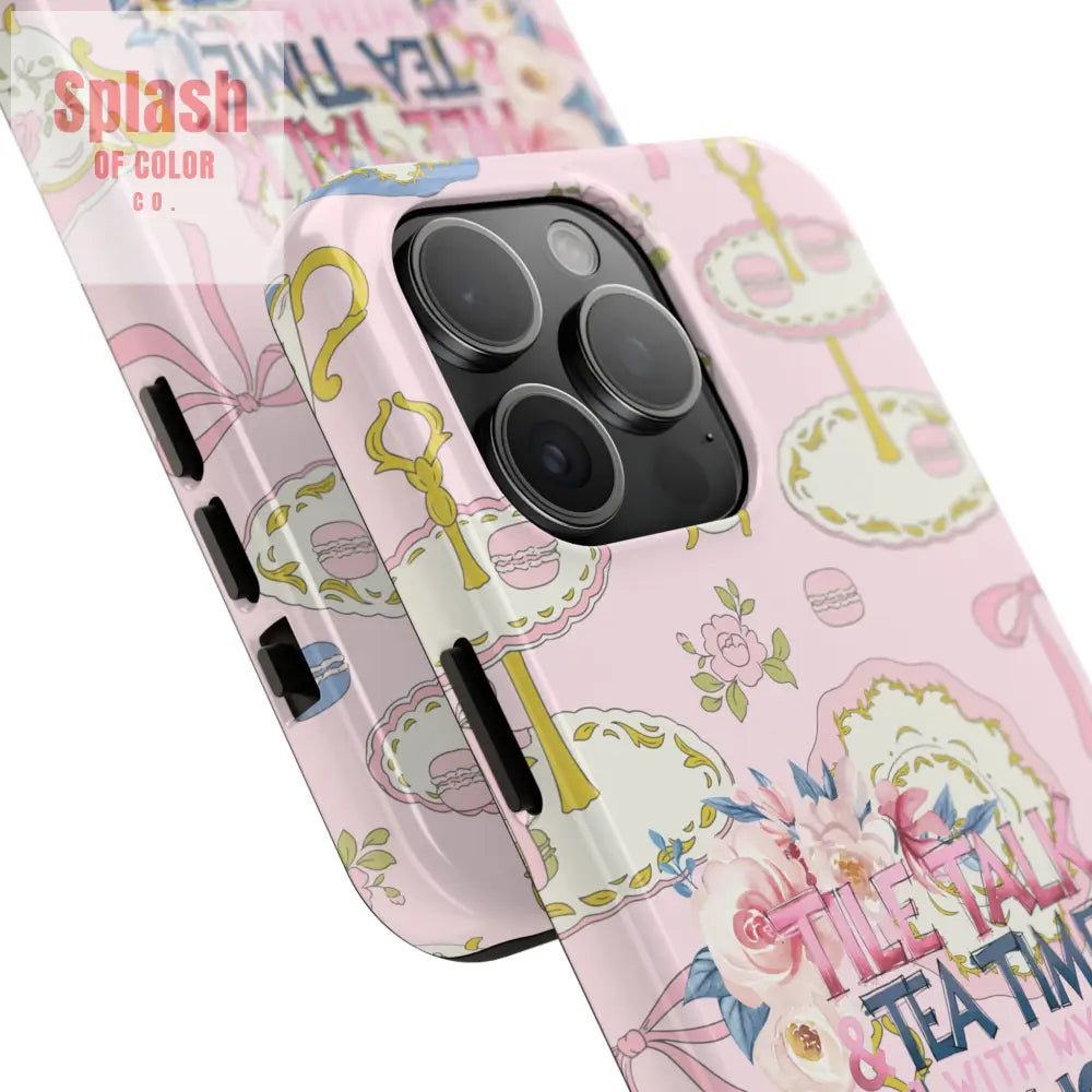 Tea Time Mahjong Phone Case - Stylish Tough Phone Case for Gamers, Tea Lovers, Unique Gift, Protection, Fun Design - Splash of Color co.