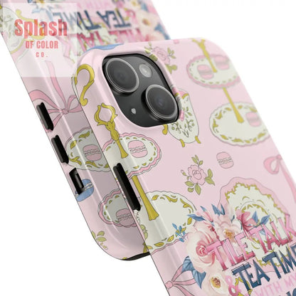 Tea Time Mahjong Phone Case Stylish Tough Phone Case for Gamers Tea Lovers Unique Gift Protection Fun Design Phone Case