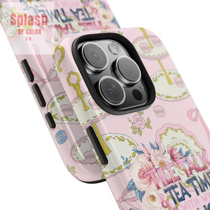 Tea Time Mahjong Phone Case Stylish Tough Phone Case for Gamers Tea Lovers Unique Gift Protection Fun Design Phone Case