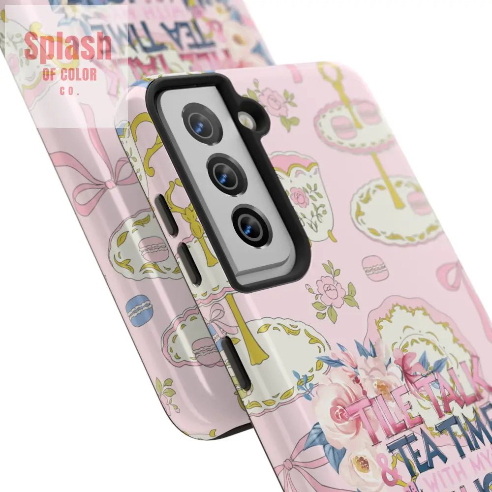 Tea Time Mahjong Phone Case - Stylish Tough Phone Case for Gamers, Tea Lovers, Unique Gift, Protection, Fun Design - Splash of Color co.