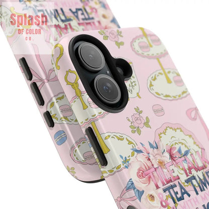 Tea Time Mahjong Phone Case - Stylish Tough Phone Case for Gamers, Tea Lovers, Unique Gift, Protection, Fun Design - Splash of Color co.