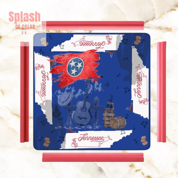 Tennessee State Pride Mahjong Mat, Red, White And Blue And All Things Tennessee - Splash of Color co.