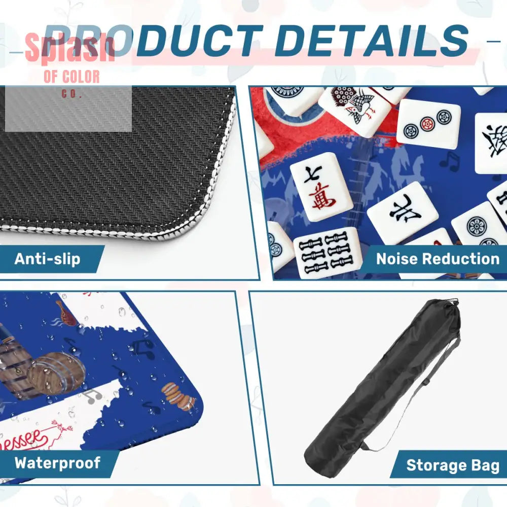 Tennessee State Pride Mahjong Mat Red White And Blue And All Things Tennessee - Daily Accessories