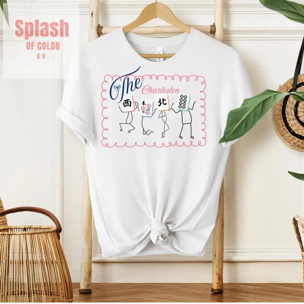 The Charleston Shirt Mahjong Tee Whimsical Graphic T-Shirt Dancing Tiles Mahj Mom Game Lover Mahj Group Gift Shirt