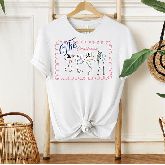 The Charleston Shirt Mahjong Tee Whimsical Graphic T-Shirt Dancing Tiles Mahj Mom Game Lover Mahj Group Gift Shirt