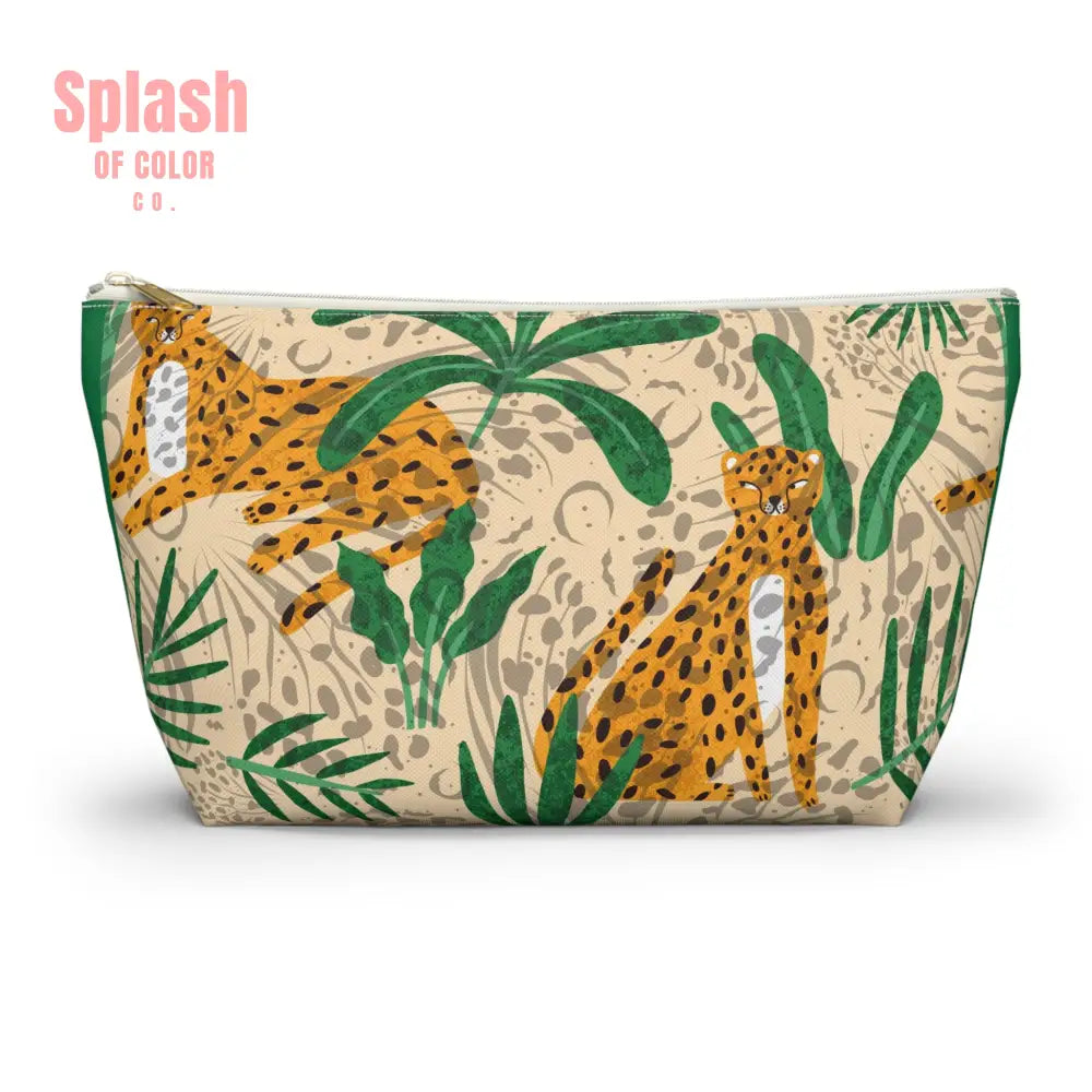 The Tigeress Quintessential Animal Print Modern Mahj Tile Tote Bag - Large / White zipper - Bags