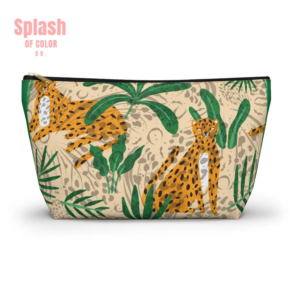 The Tigeress Quintessential Animal Print Modern Mahj Tile Tote Bag - Large / Black zipper - Bags