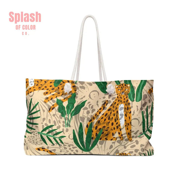 The Tigeress Quintessential Animal Print Modern Mahjong Tile Tote Bag, Mahj Accessory Bag - Splash of Color co.