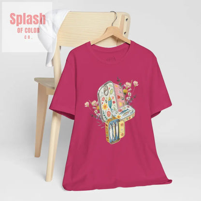Tinned Fish Sardine Floral T-Shirt Bohemian Style Tee Casual Summer Shirt Gift for Nature Lovers Trendy Graphic Top