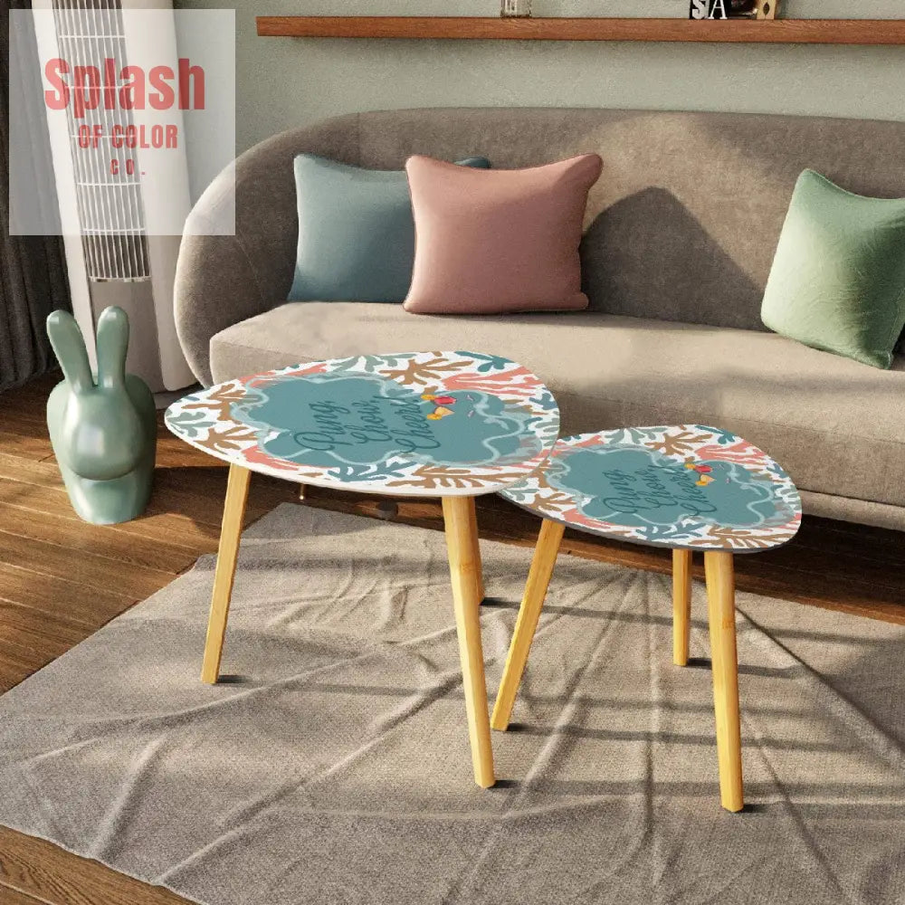 Triangle Coffee Table Set of 2 (Made in USA) One Size Home Accessories