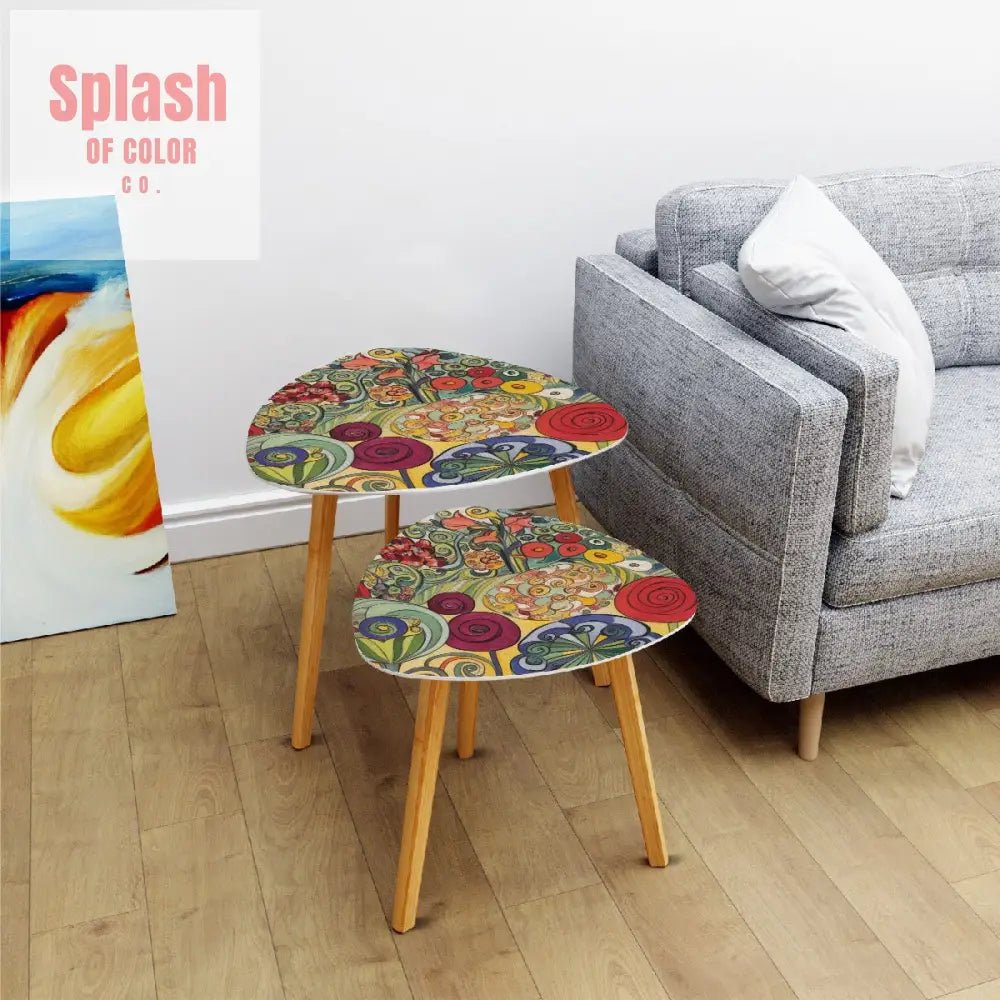 Triangle Coffee Table Set of 2 (Made in USA) One Size Home Accessories