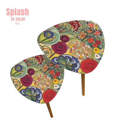 Triangle Coffee Table Set of 2 (Made in USA) One Size Home Accessories