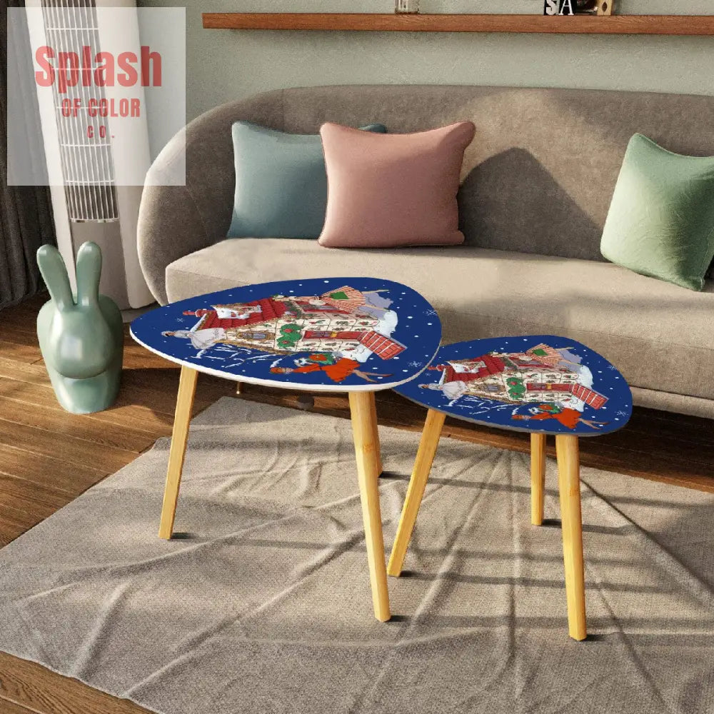 Triangle Coffee Table Set of 2 (Made in USA) One Size Home Accessories