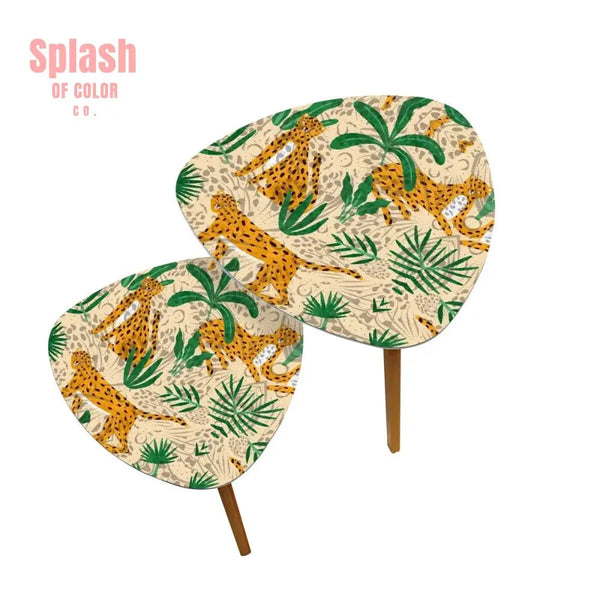 The Tigeress Quintessential Animal Print Modern Nesting Tables - Splash of Color co.