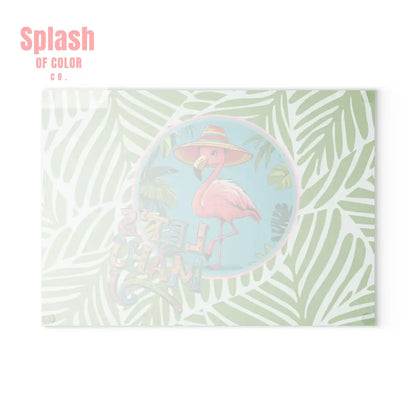 Tropical Flamingo Glass Cutting Board Mahjong Lover Gift Game Night Party Table Decor Let’s Mahj Charcuterie Mahj