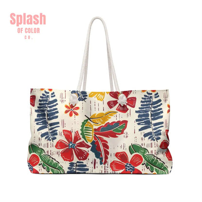 Tropical Floral Heritage Weekender Bag Travel Tote Mahjong Accessory Bag 24’’ × 13’’ Bags