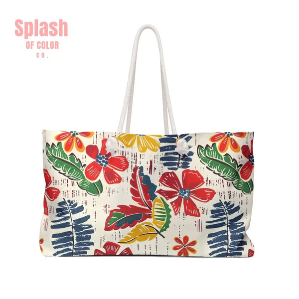 Tropical Floral Heritage Weekender Bag Travel Tote Mahjong Accessory Bag 24’’ × 13’’ Bags