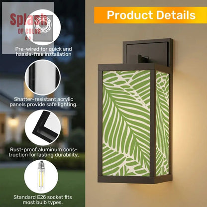 Tropical Paradise Green Asian Zen Garden Patio Wall Light Sconce - One Size - Wall Lighting