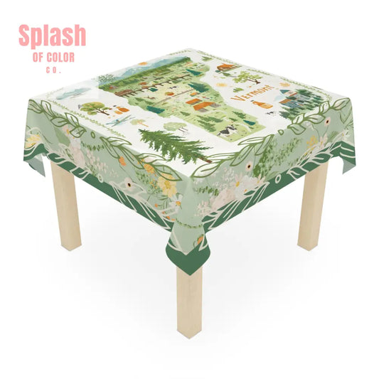 Vermont-Inspired Tablecloth Cozy Farmhouse Decor Nature-Themed Dining Gift for Home Seasonal Gatherings Rustic Table