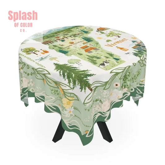 Vermont-Inspired Tablecloth Cozy Farmhouse Decor Nature-Themed Dining Gift for Home Seasonal Gatherings Rustic Table