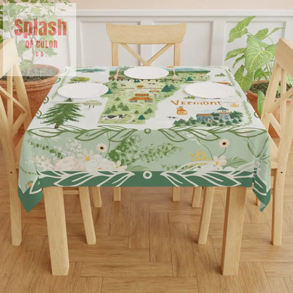 Vermont-Inspired Tablecloth Cozy Farmhouse Decor Nature-Themed Dining Gift for Home Seasonal Gatherings Rustic Table