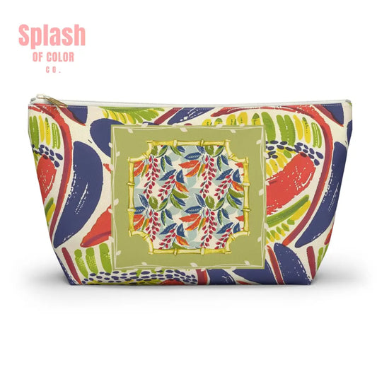 Vibrant Floral Heritage Mahjong Accessory Pouch Makeup Bag Travel Organizer Gift for Her Summer Essentials Boho Style