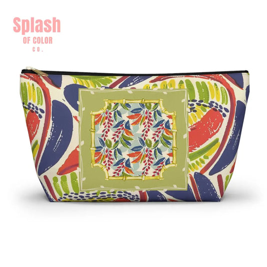 Vibrant Floral Heritage Mahjong Accessory Pouch Makeup Bag Travel Organizer Gift for Her Summer Essentials Boho Style