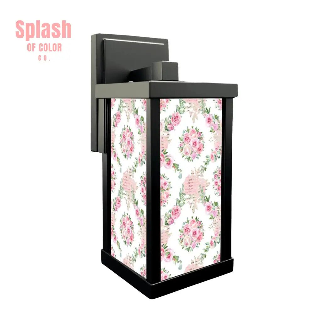 Vintage Rose Garden Chic Pink Green Floral Patio Wall – Splash of Color Co.