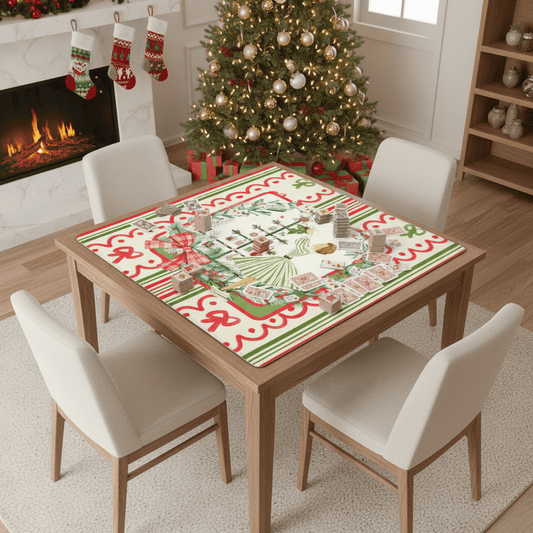 Mahjong Christmas Mat, Books Nooks Nostalgic Vintage Christmas - Splash of Color Co.