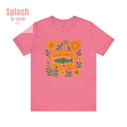 Vintage Sardine Shirt Floral Tee Casual Wear Gifts for Food Lovers Summer Outfits Sustainable Fashion Beach Day Shirt
