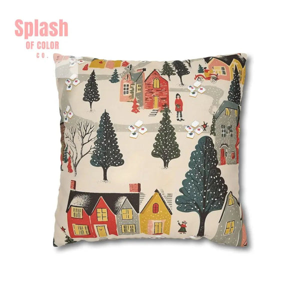 Whimsical Mahjong Christmas Cozy Holiday Accent Pillow Cover - Splash of Color co.