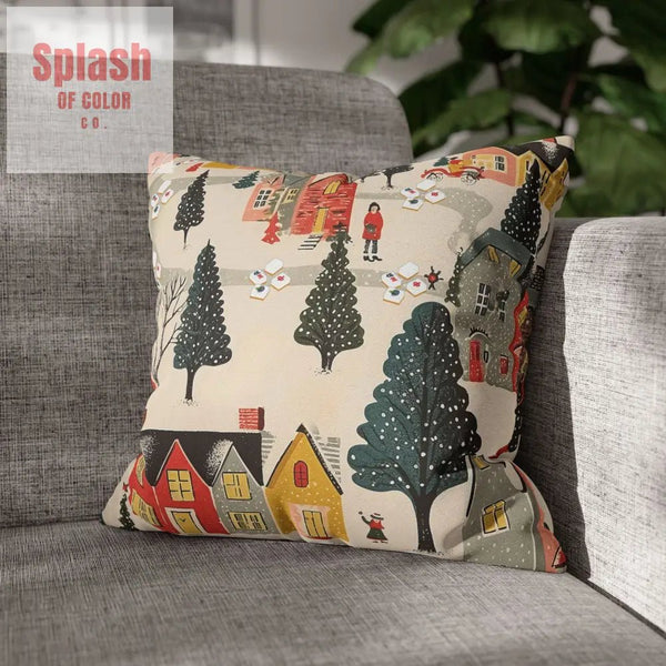Whimsical Mahjong Christmas Cozy Holiday Accent Pillow Cover - Splash of Color co.