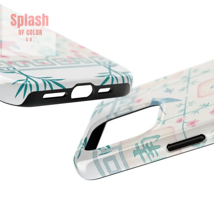 Whimsical Mahjong Tile Pastel Preppy Tough Phone Cases with Vibrant Oriental Designs Mahj Lover Gift Phone Case