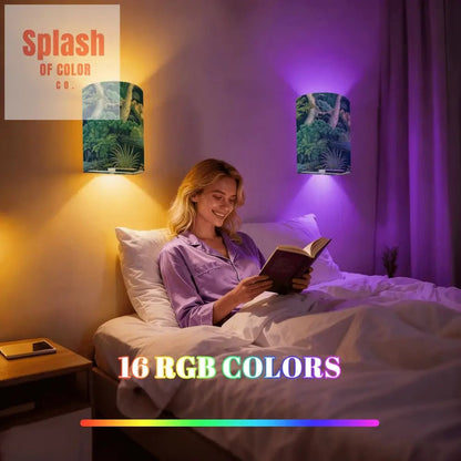 Chinoiserie Asian Zen Garden Blue Green Pagoda Wireless Wall Lighting - Splash of Color co.