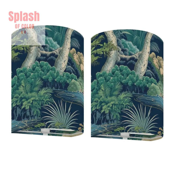 Chinoiserie Asian Zen Garden Blue Green Pagoda Wireless Wall Lighting - Splash of Color co.