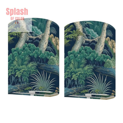 Chinoiserie Asian Zen Garden Blue Green Pagoda Wireless Wall Lighting - Splash of Color co.