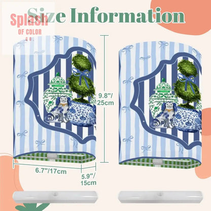 Preppy Green, Blue, Staffordshire Dogs, Chinoiserie Wireless Wall Lighting - Splash of Color co.