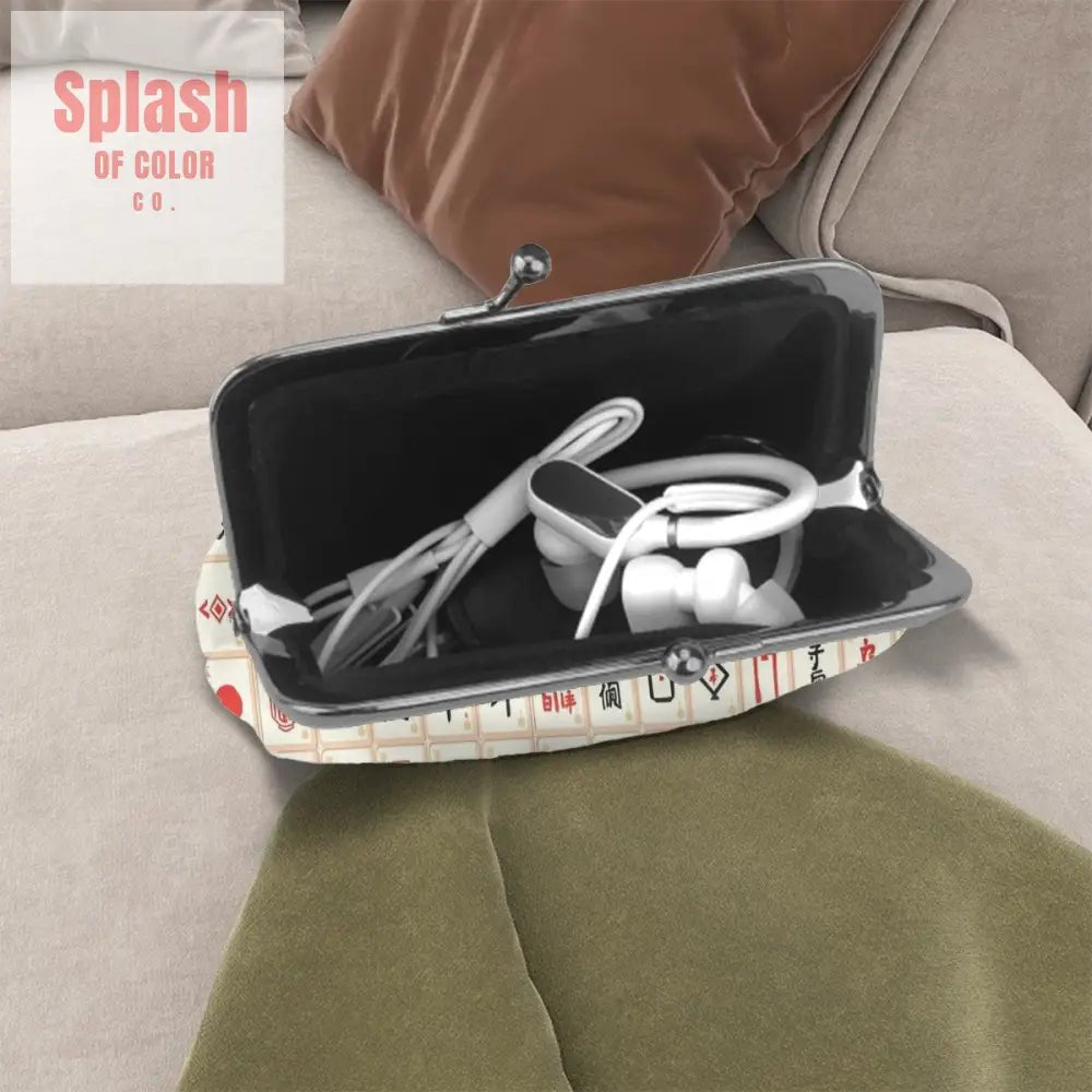 Mahjong Coin Kiss Lock Change Purse Designed in Mahjong Tiles - Splash of Color co.